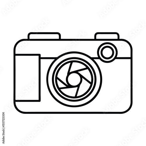 retro camera with aperture blades icon