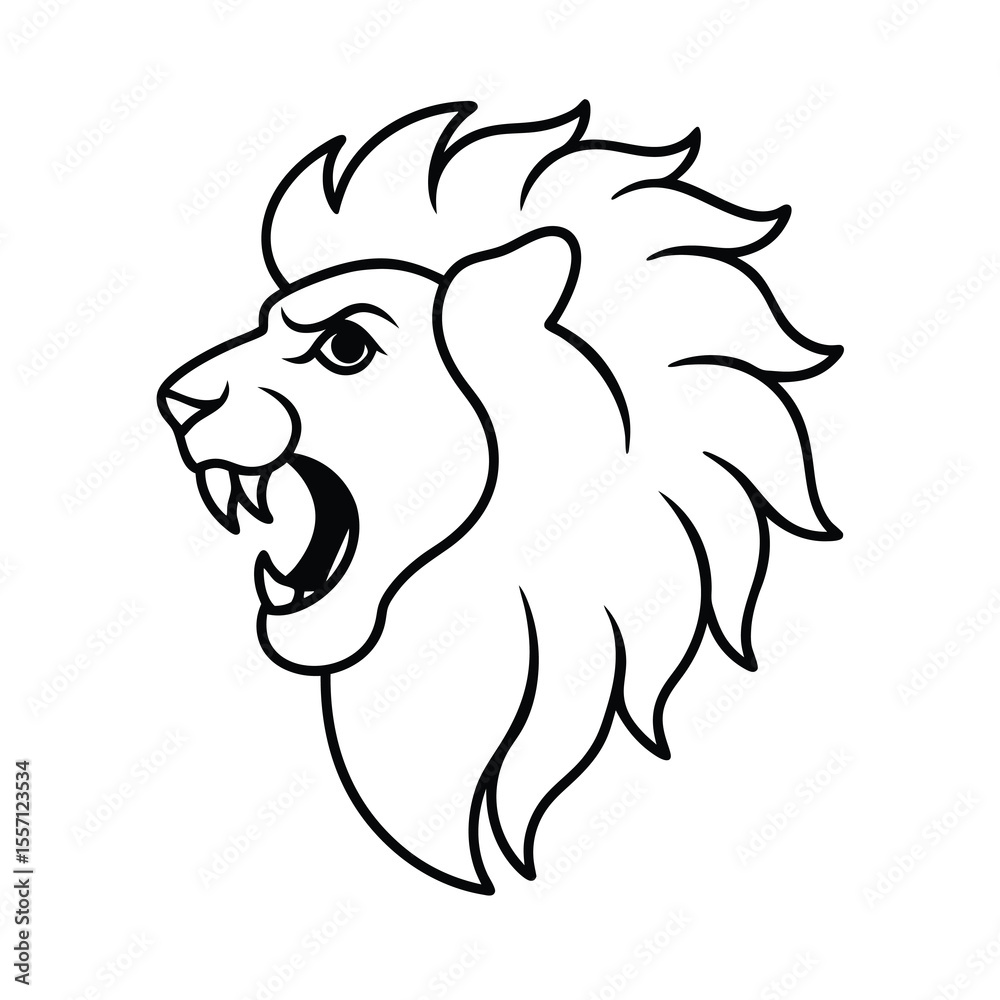 Fototapeta premium roaring lion with floral mane