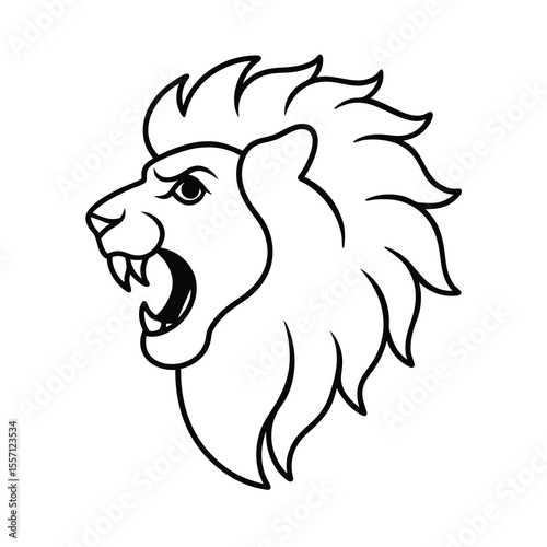 roaring lion with floral mane