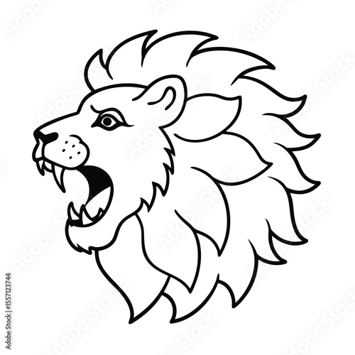 roaring lion with floral mane