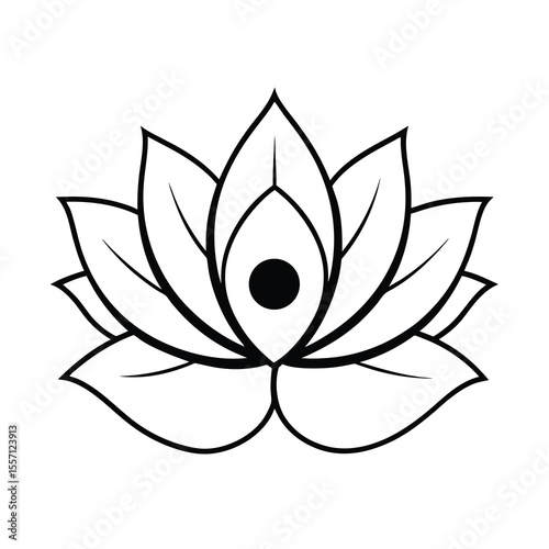 sacred lotus with hidden yin yang vector art