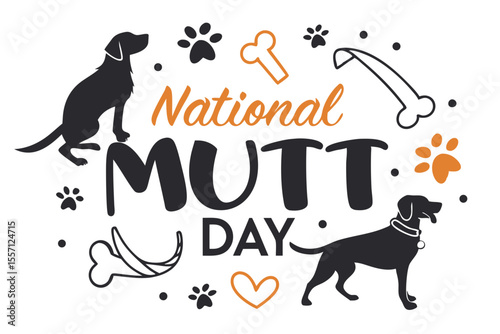 NATIONAL MUTT DAY vector illustration
