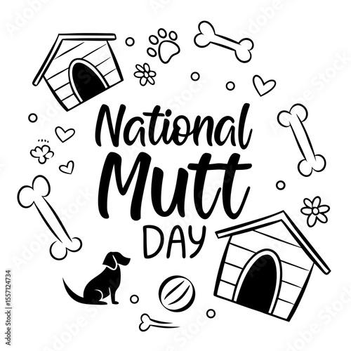 NATIONAL MUTT DAY vector illustration