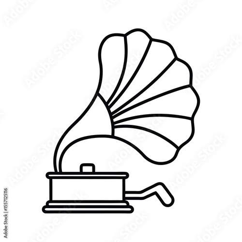 old gramophone isolated on white background