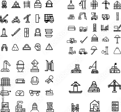 construction icon building icon construction site under construction crane icon excavator icon bulldozer icon dump truck icon forklift icon scaffolding icon construction worker hard h