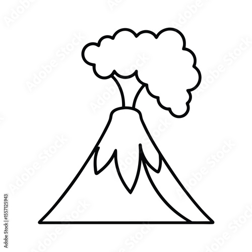 volcano outline smoke ash