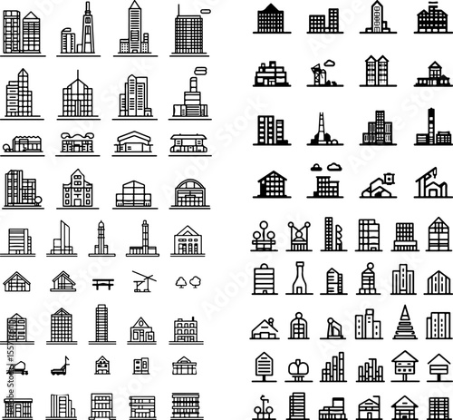 building icon skyscraper icon office building apartment building tower icon high-rise building residential building commercial building industrial building hospital building school bu