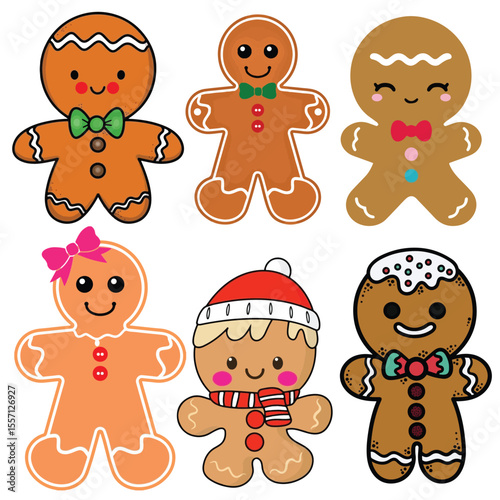 Collection of Cute Gingerbread Men for Christmas