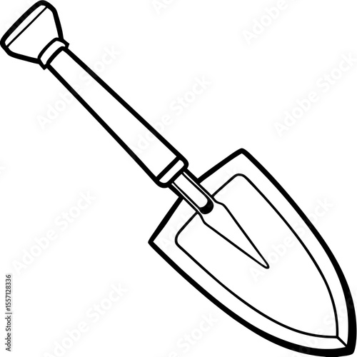 Trowel Tool Line Art Vector