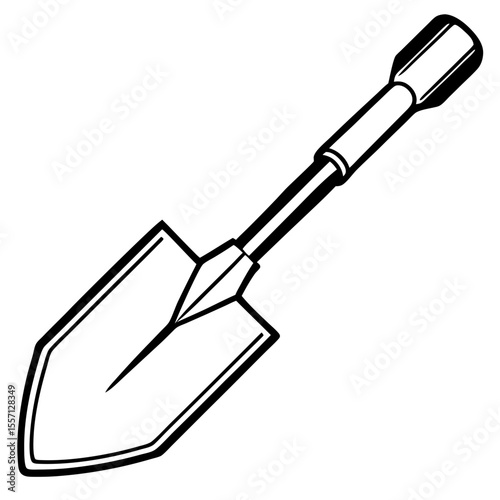 Trowel Tool Line Art Vector