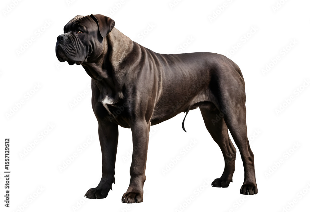 Obraz premium Black Dog Standing PNG Transparent Background - Large Breed Pet Full Body Vector Illustration Graphic Design Element for Pet Training Care Veterinary Projects