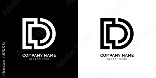 DD logo initial letter design template vector 