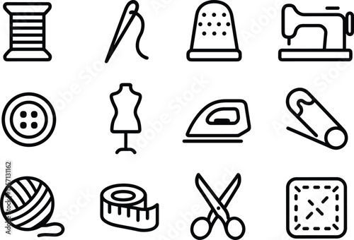 Thread Spool Icon Vector Illustration A Simple and Clean Design for Sewing and Crafting Projects on Transparent Background