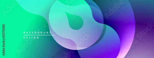 Abstract fluid shapes blend vibrant colors. Gradient transitions create modern visual effect. Smooth curves suggest movement, depth.