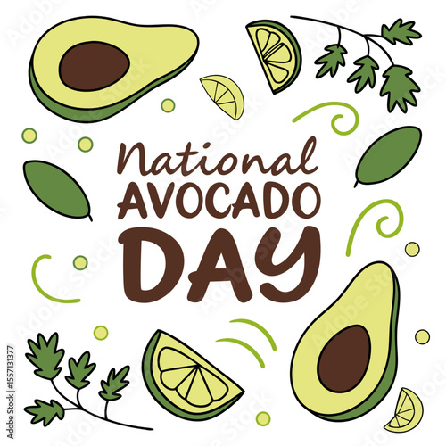 NATIONAL AVOCADO DAY vector illustration