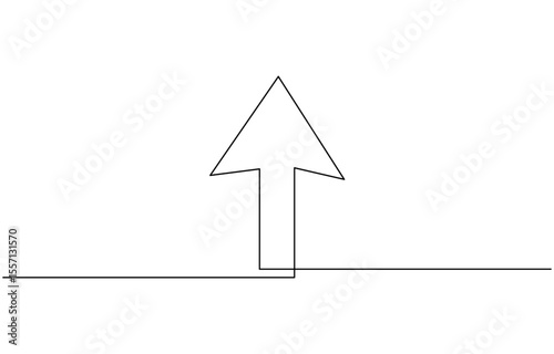 Arrow pointing right, line continuous drawing vector. One line Arrow pointing up, Single line Arrow pointing right, vector background. Arrow pointing right, icon. Continuous outline.