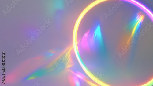Vibrant Rainbow Halo Light Tunnel with Prismatic Colors