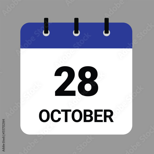 OCTOBER-28- Daily Calendar Icon - White Background