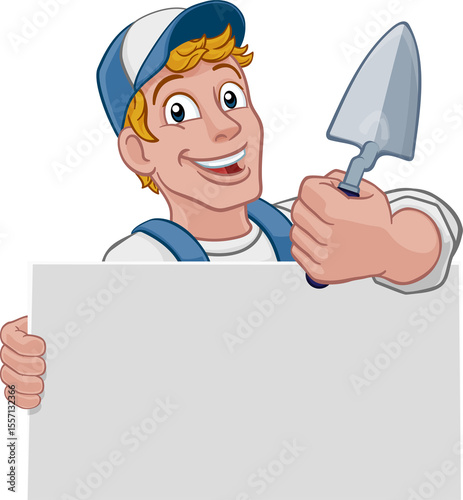 Bricklayer Mascot Tool Maso...