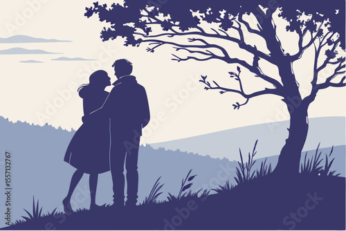 Silhouette of couple