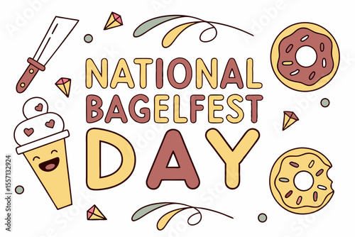NATIONAL BAGELFEST DAY vector illustration