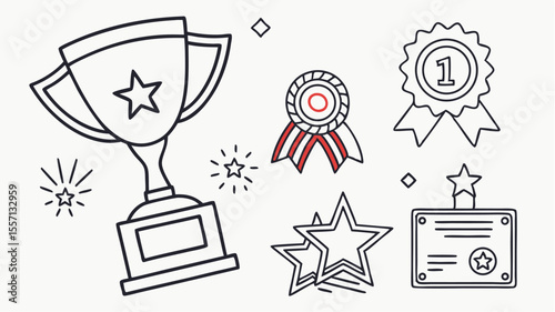 Award and reward icon set