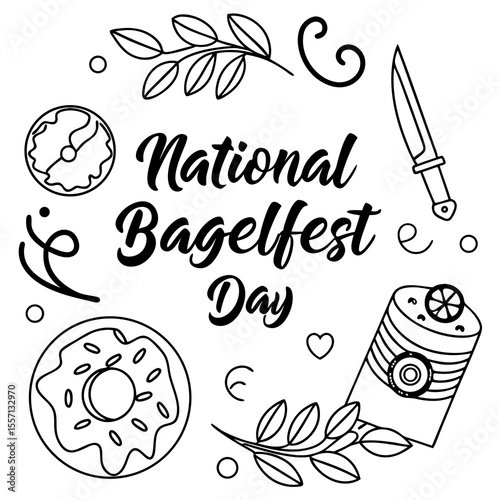 NATIONAL BAGELFEST DAY vector illustration