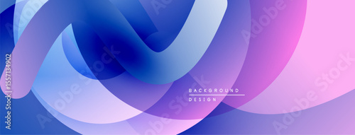 Abstract fluid shapes blend, creating vibrant gradients. Soft curves suggest movement, modern design aesthetic. Colors transition smoothly.
