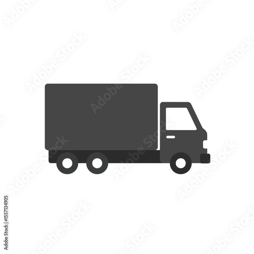 vector icon of a flat style cargo truck