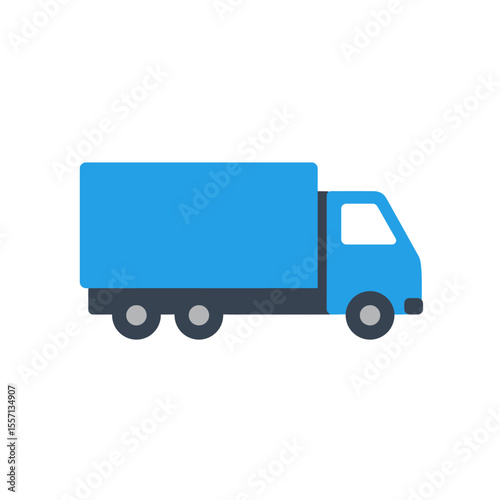 vector icon of a flat style cargo truck