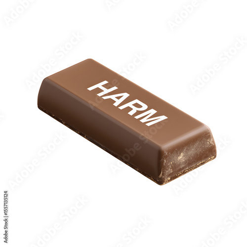 Chocolate wrapper with a witty message for gifting, isolated on a white background.