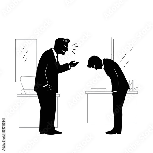 Boss chief executive angry with office worker vector