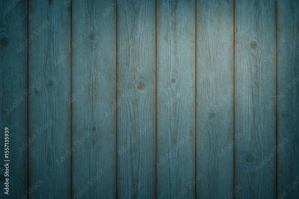 Naklejka premium Gentle illumination on a rustic blue wooden backdrop