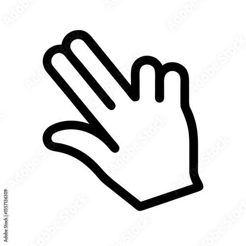 Hand gesture in American Sign Language showing 'live long and prosper'  
