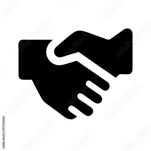 Icon of two hands shaking, representing collaboration, partnership, trust, or support in personal and professional contexts.
