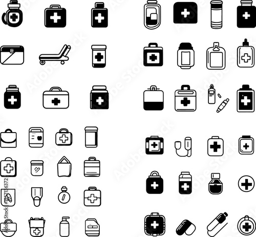 first aid icon medical aid icon emergency aid first aid kit first aid box healthcare aid rescue aid emergency kit bandage icon plaster icon wound care medical supplies emergency suppl