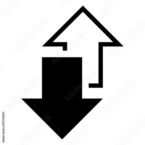 Icono silueta de flechas arriba y abajo