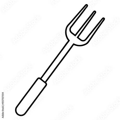 Garden Fork Icon | Generative AI Vector & Linocut Silhouette Design