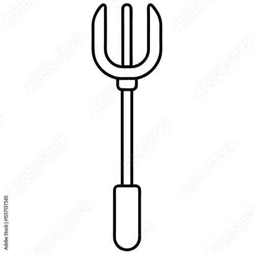 Garden Fork Icon | Generative AI Vector & Linocut Silhouette Design