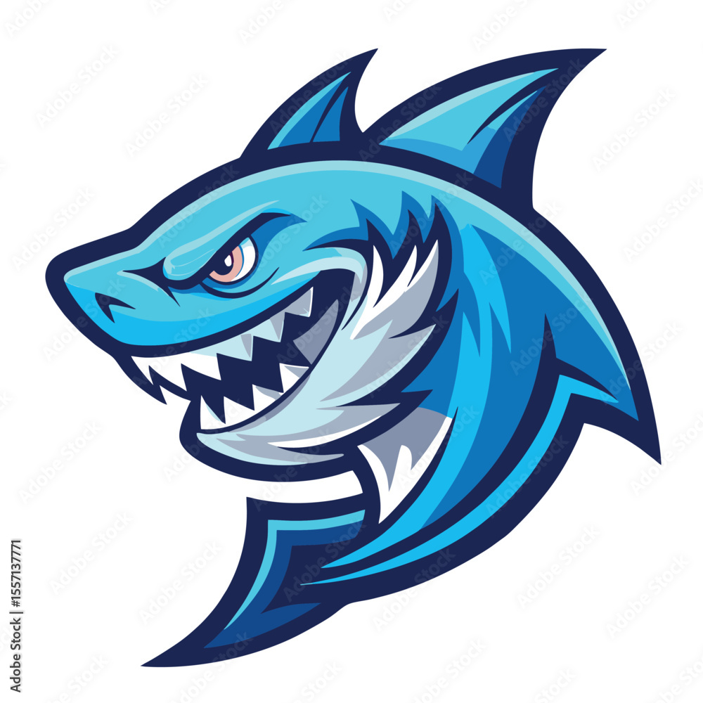 Naklejka premium design logo vector icon character mascot shark