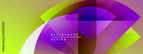 Abstract vibrant design features overlapping colorful shapes. Gradient hues blend, creating dynamic visual effect. Text reads background design.