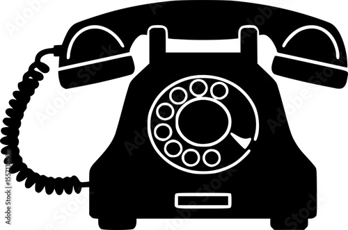 old telephone line art silhouette vector illustration
