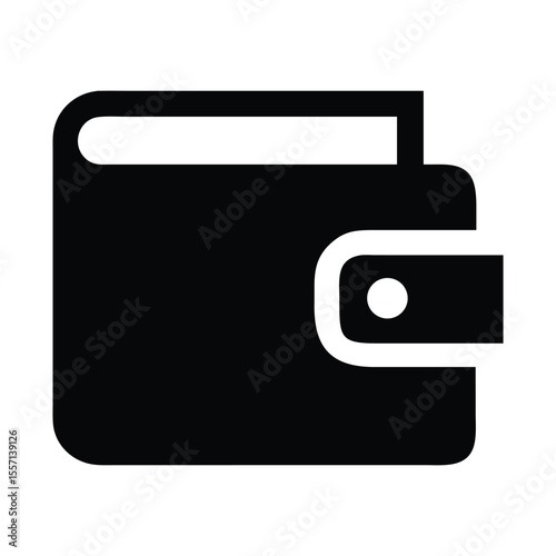 Sleek Wallet Icon Representing Finance Payment Method and Modern Symbol for Money Management and Digital Transactions in Business