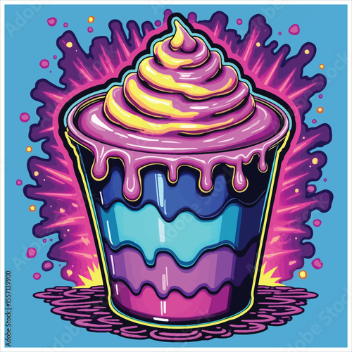 Watercolour collection of delicious desserts and sweets
