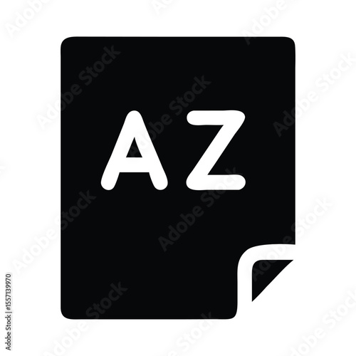 File Type AZ Design Illustrates Specific File Format Symbolizing the Particular Extension with a Bold Font on Top