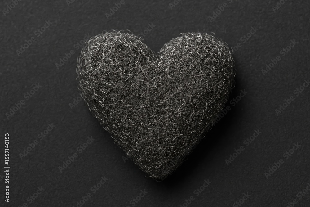 Obraz premium Steel wool heart sculpture