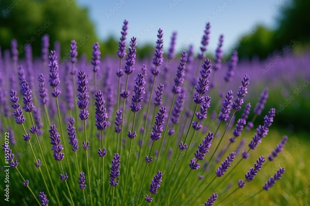 Naklejka premium Violet-colored flower meadow filled with purple blooms