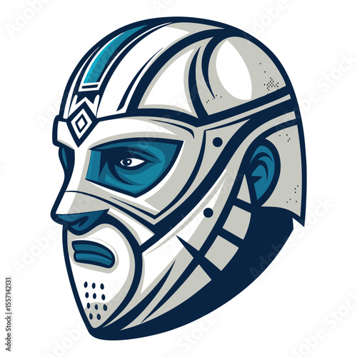 Abstract floating mask, low-poly mesh, geometric, sharp edges, stylized, digital art, futuristic, levitating.
