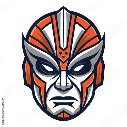 Angular polygon mask face, stylized, geometric, sharp cheekbones. Digital art, abstract portrait.