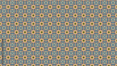 Premium and Colorful floral pattern with geometric design.